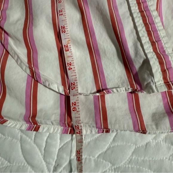 J. Crew Pink & White Striped Button Down Shirt 100% cotton size Small oversized - Picture 8 of 8